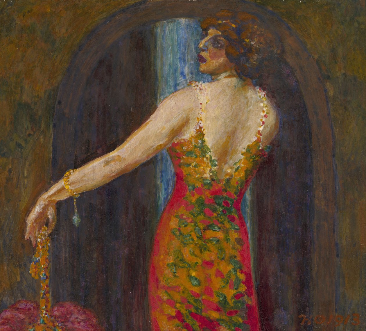 Portrét Evfimie Nosové, rozené Ryabushinskaya 1881-1960 od Nikolai Petrovich Feofilaktov