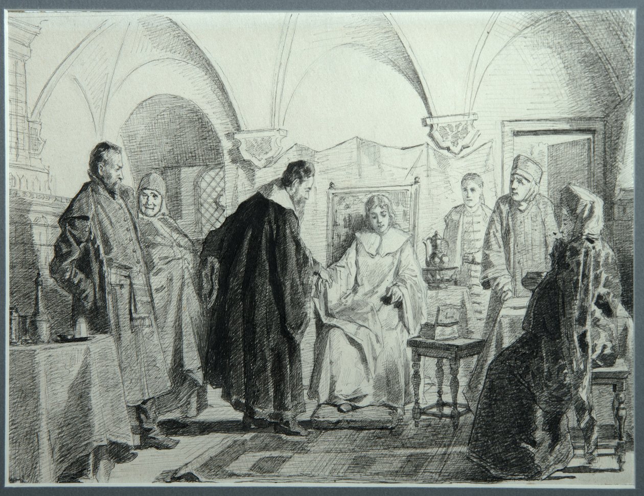 Maria Ivanovna Khlopova, nevěsta cara Michaila Fjodoroviče, 1884 od Nikolai Vasilyevich Nevrev