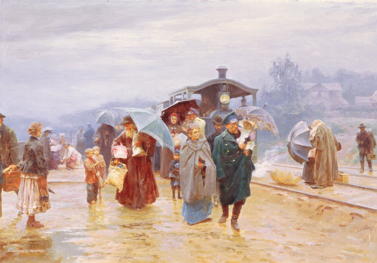Vlak přijel, 1894 od Nikolaj Alekseevich Kasatkin