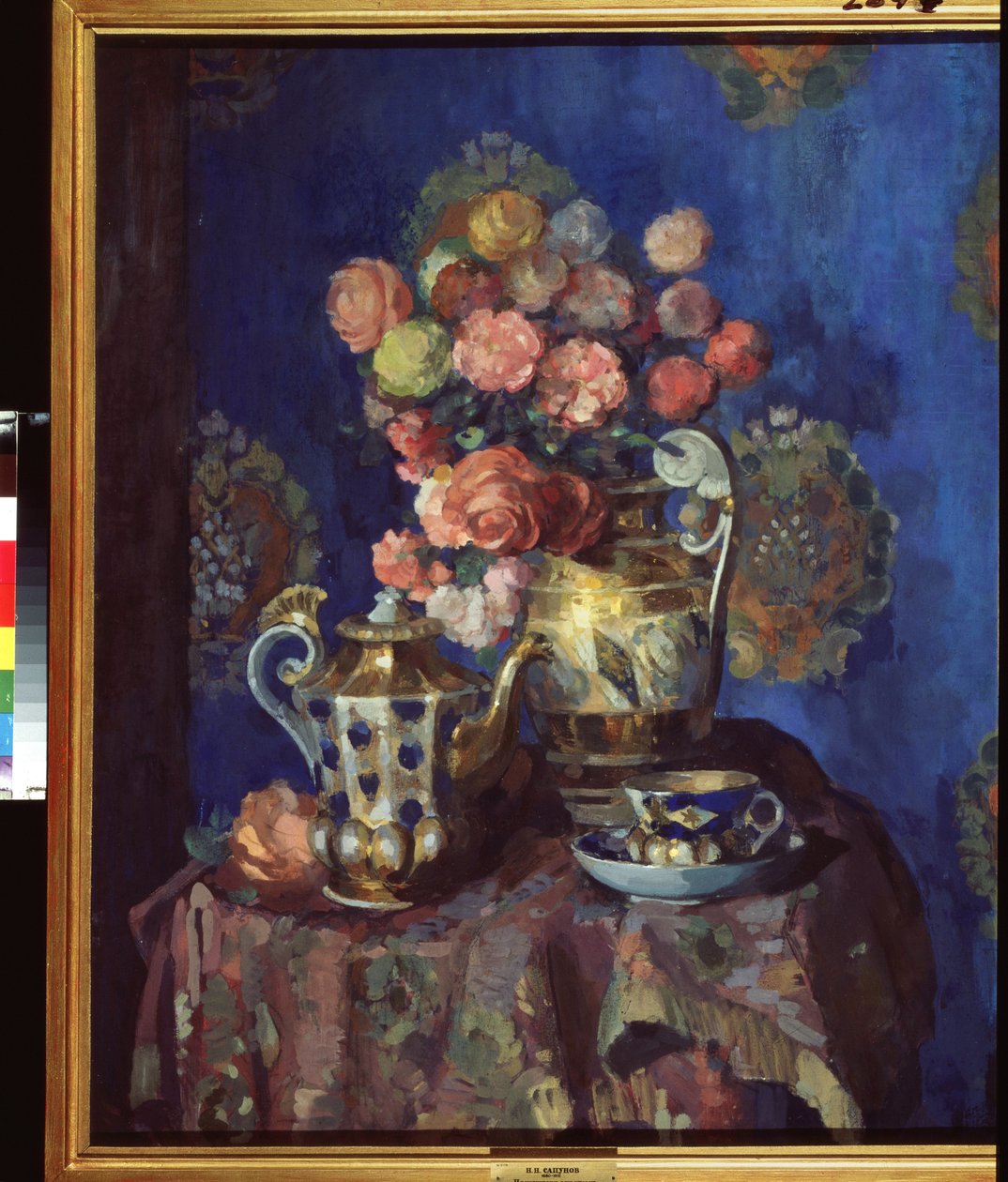 Zátiší s květinami. Dílo Nikolaje Nikolajeviče Sapunova (Sapunova) (1880-1912), tempera a pastel na kartonu. Ruské umění počátku 20. století, moderní umění. Státní ruské muzeum, Petrohrad. od Nikolaj Nikolaevic Sapunov
