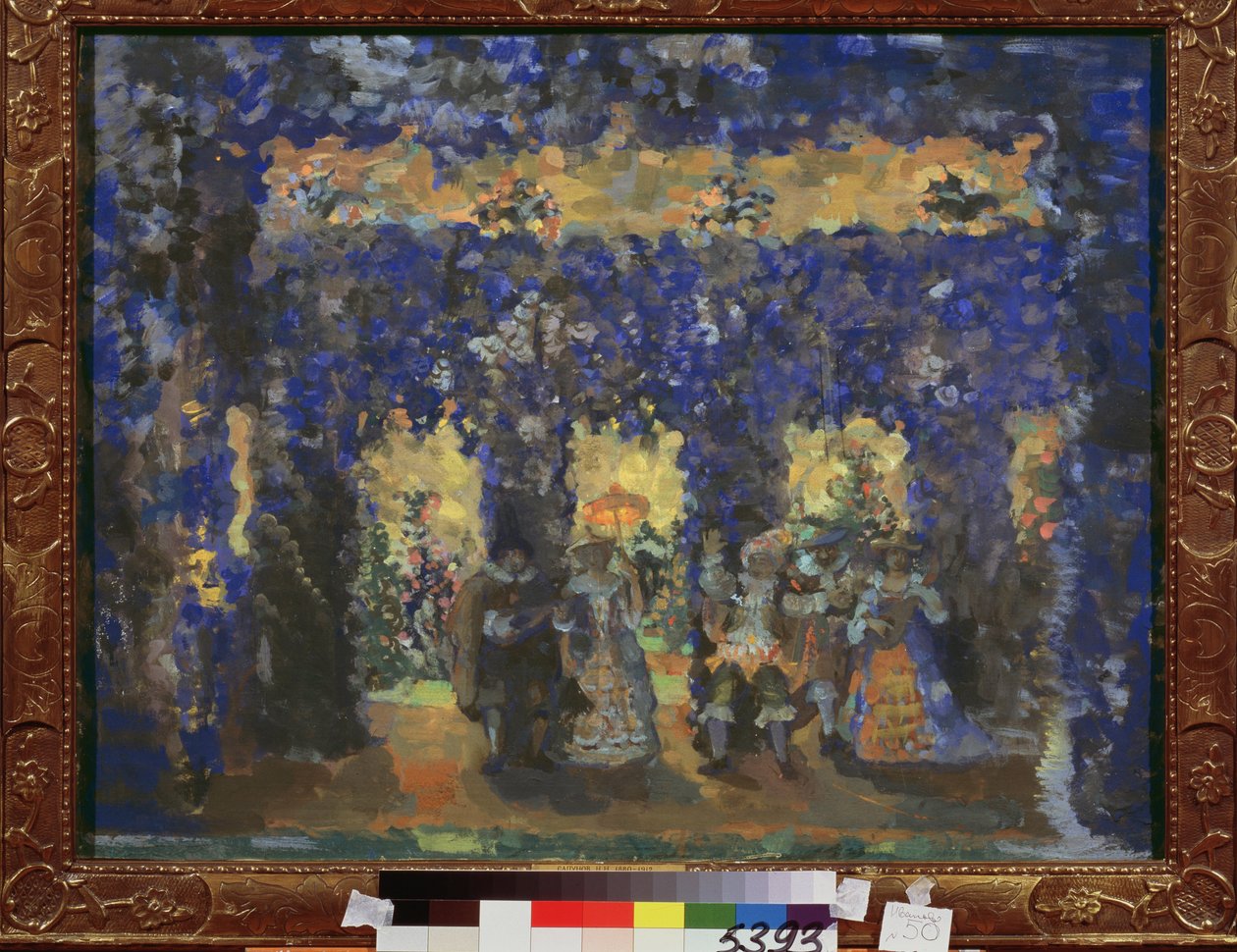 Pavilon v zahradách paláce. Dílo Nikolaje Nikolajeviče Sapunova (Sapunov) (1880-1912), tempera na kartonu od Nikolaj Nikolaevic Sapunov