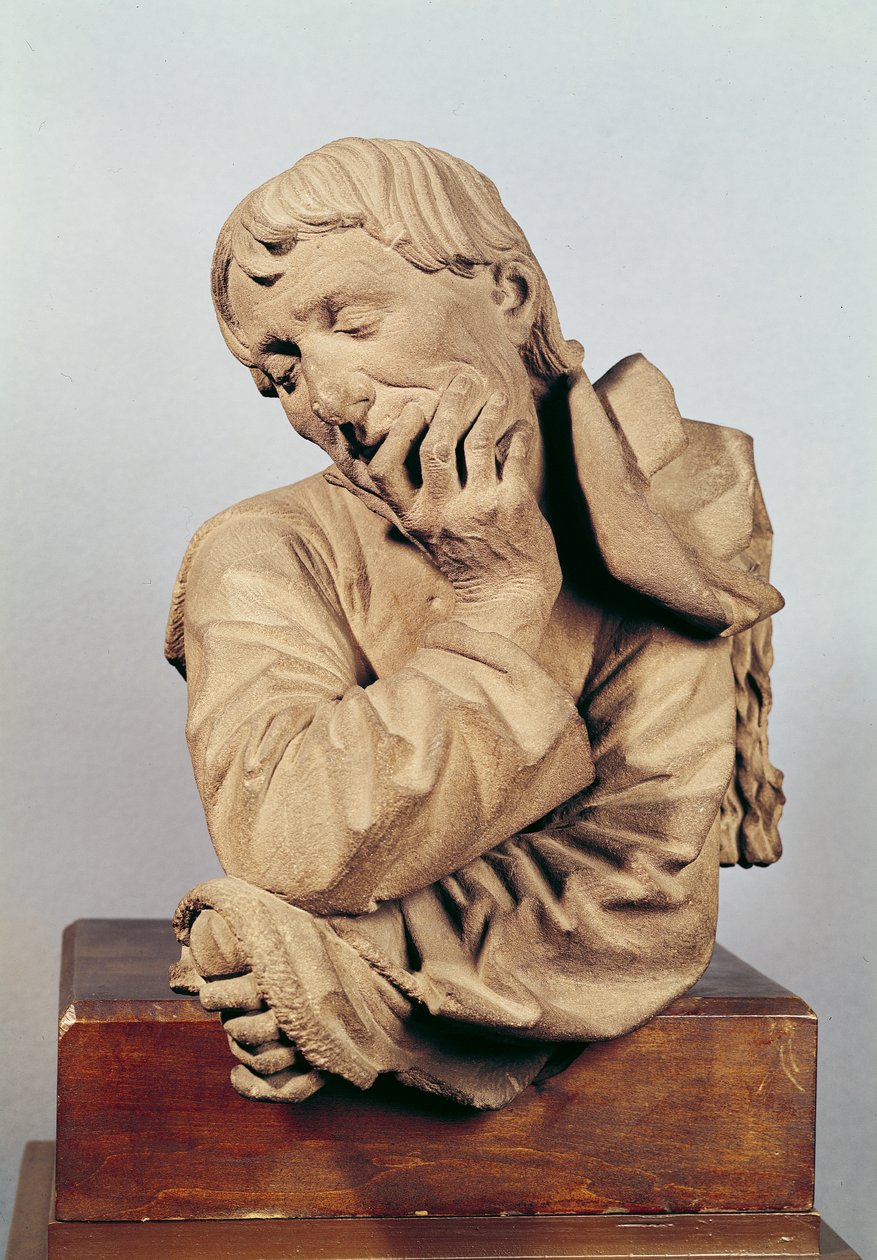 Busta muže opírajícího se o loket aneb Autoportrét, 1467 (pískovec) od Nikolaus Gerhaert von Leyden