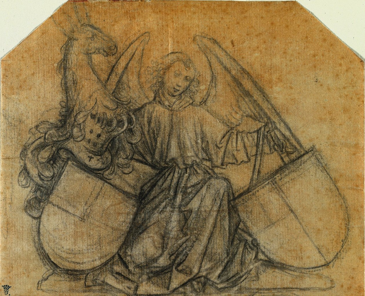 Anděl podpírající dva erby, c. 1470. od Nikolaus Gerhaert von Leyden