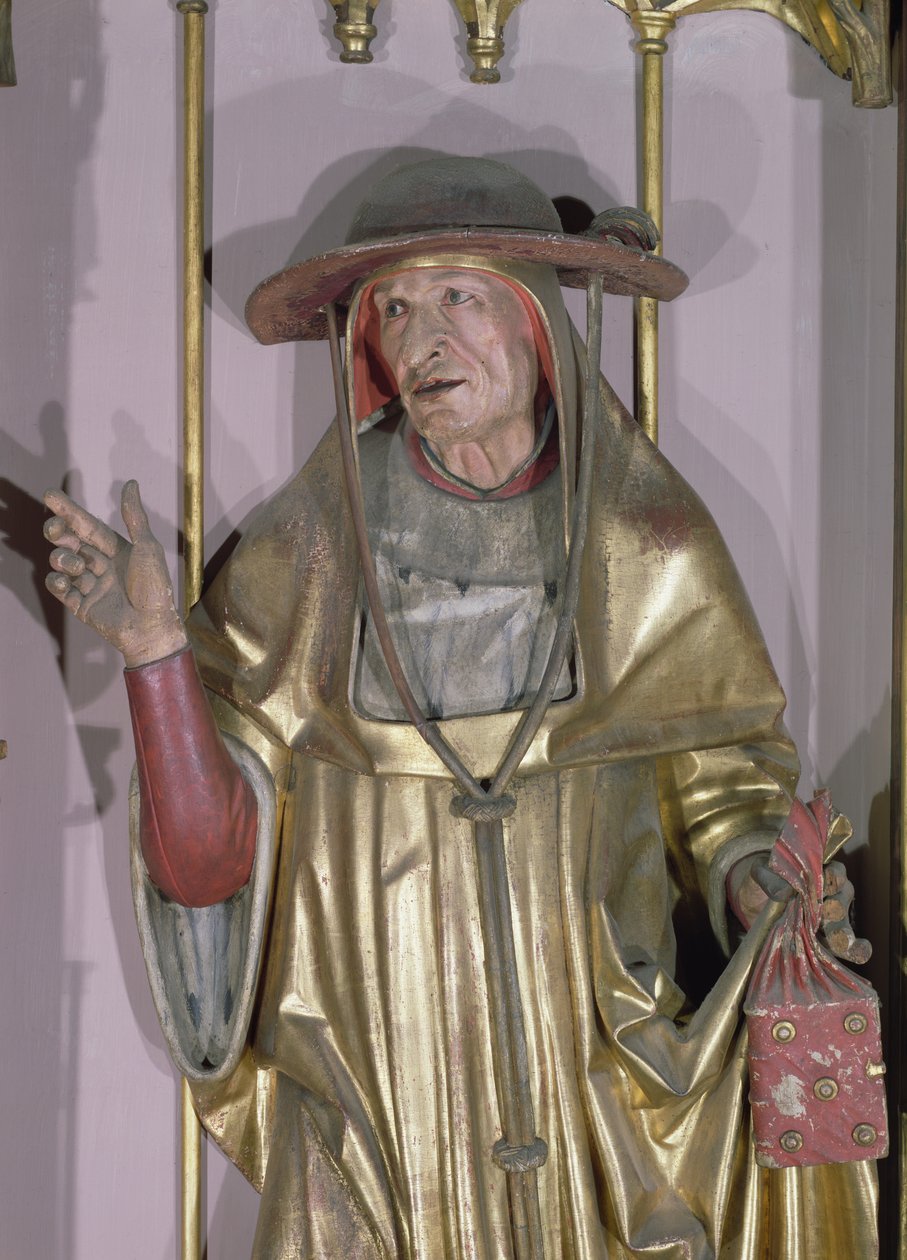 Isenheimský oltář, svatý Jeroným, detail svatého Jeronýma, cca 1490 barva na dřevě od Nikolaus Hagenauer