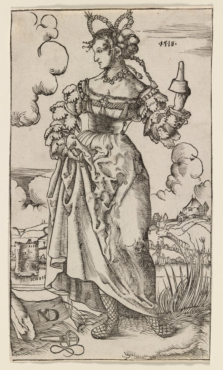 Moudré a pošetilé panny: Pátá pošetilá panna, 1518. od Nikolaus Manuel Deutsch