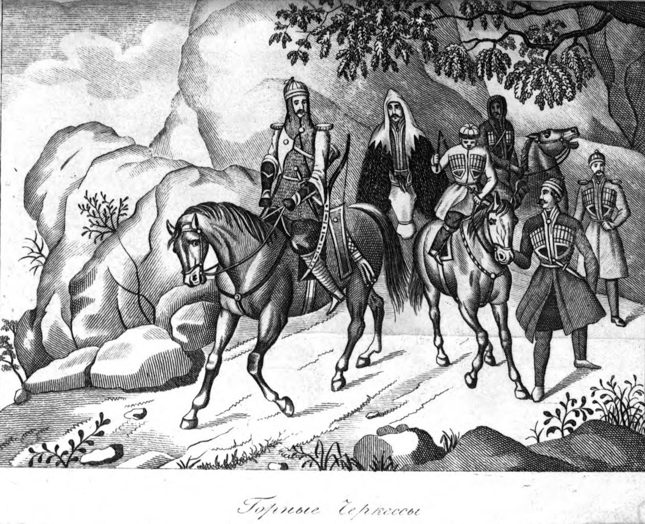 Mountain Cherkes z knihy z knihy Kavkaz a její hora obývá ve svém moderním stavu od Nikolay Danilevsky