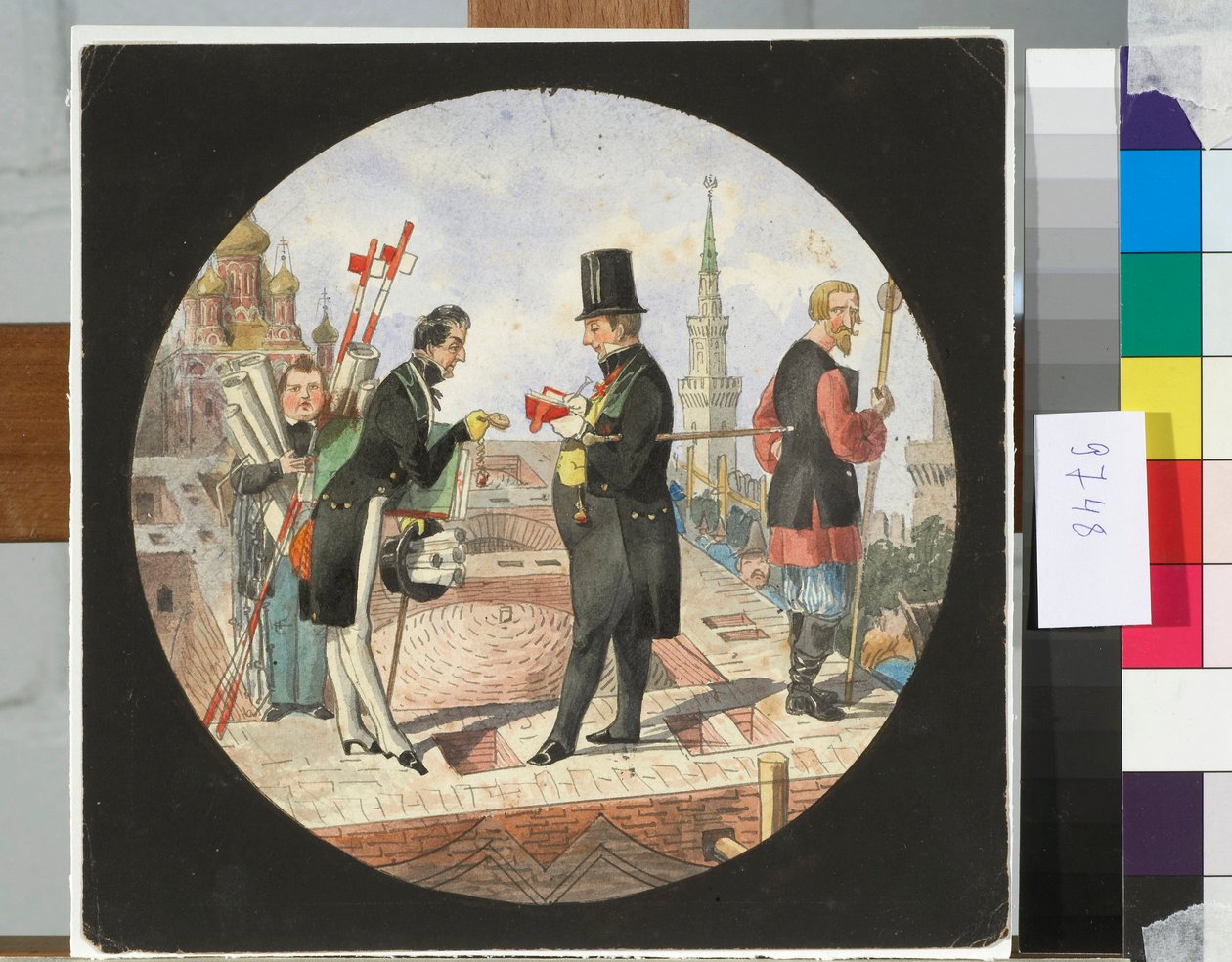 Baron Lev von Bode a architekt Nikolay Chichagov na staveništi Velkého kremelského paláce v Moskvě - dílo Nicolase Benoise (1813-1898) od Nikolay Benois