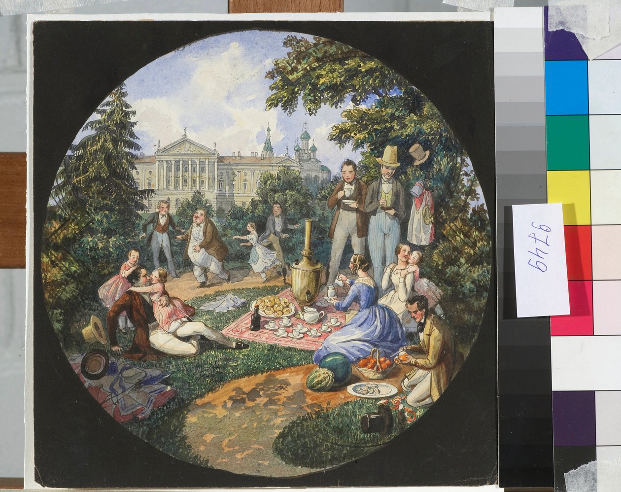 Ruská rodina na pikniku poblíž Moskvy - Práce Nicolase Benoise (1813-1898) od Nikolay Benois
