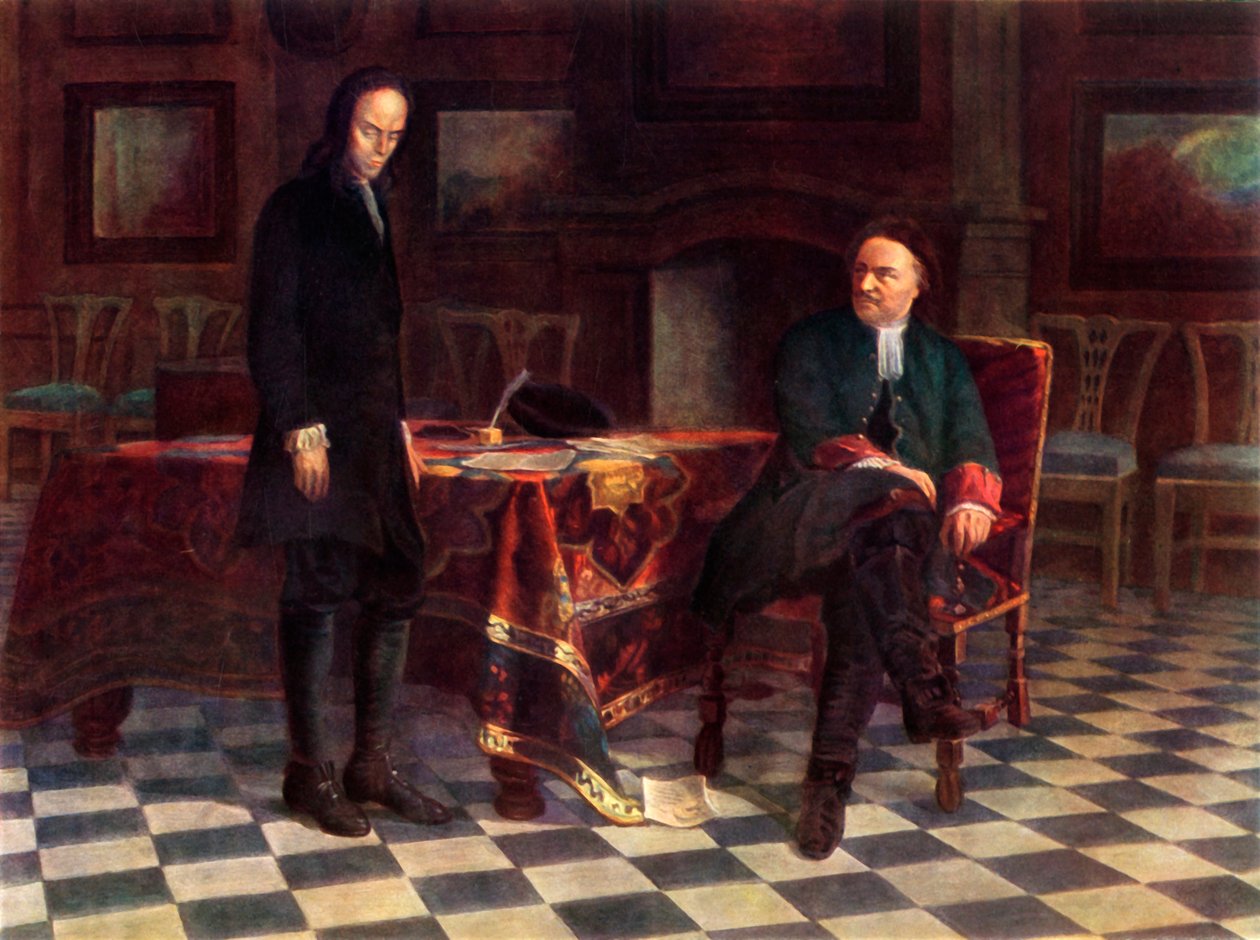 „Peter H. vyslýchá careviče Alexeje Petroviče“, 1871, 1965. od Nikolay Ge