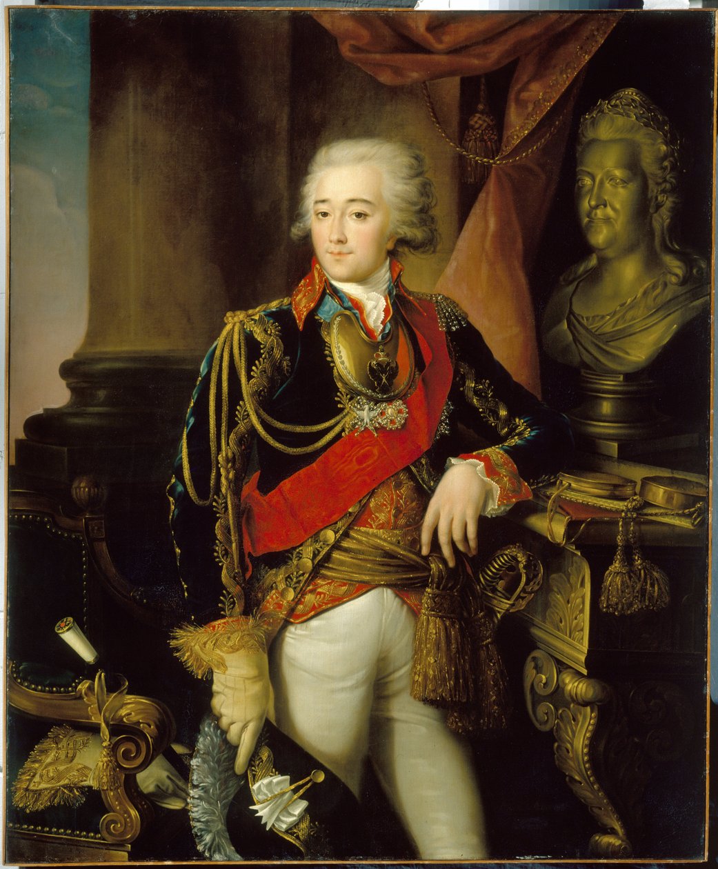 Portrét hraběte Alexandra Dmitrieva Mamonova (1758-1803). (Portrét hraběte Alexandra Dmitrieva Mamonova). Milovník ruské císařovny Kateřiny II. Veliké (1729-1796) v letech 1786 až 1789. Obraz Nikolaje Ivanoviče Argunova (Argunov) (1771-po 18. od Nikolay Ivanovich Argunov