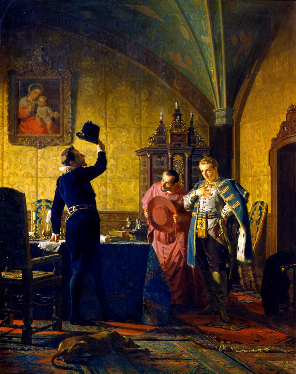 Falešný Dmitrij skládá přísahu věrnosti králi Sigismund III Vasa, 1874. od Nikolay Nevryov
