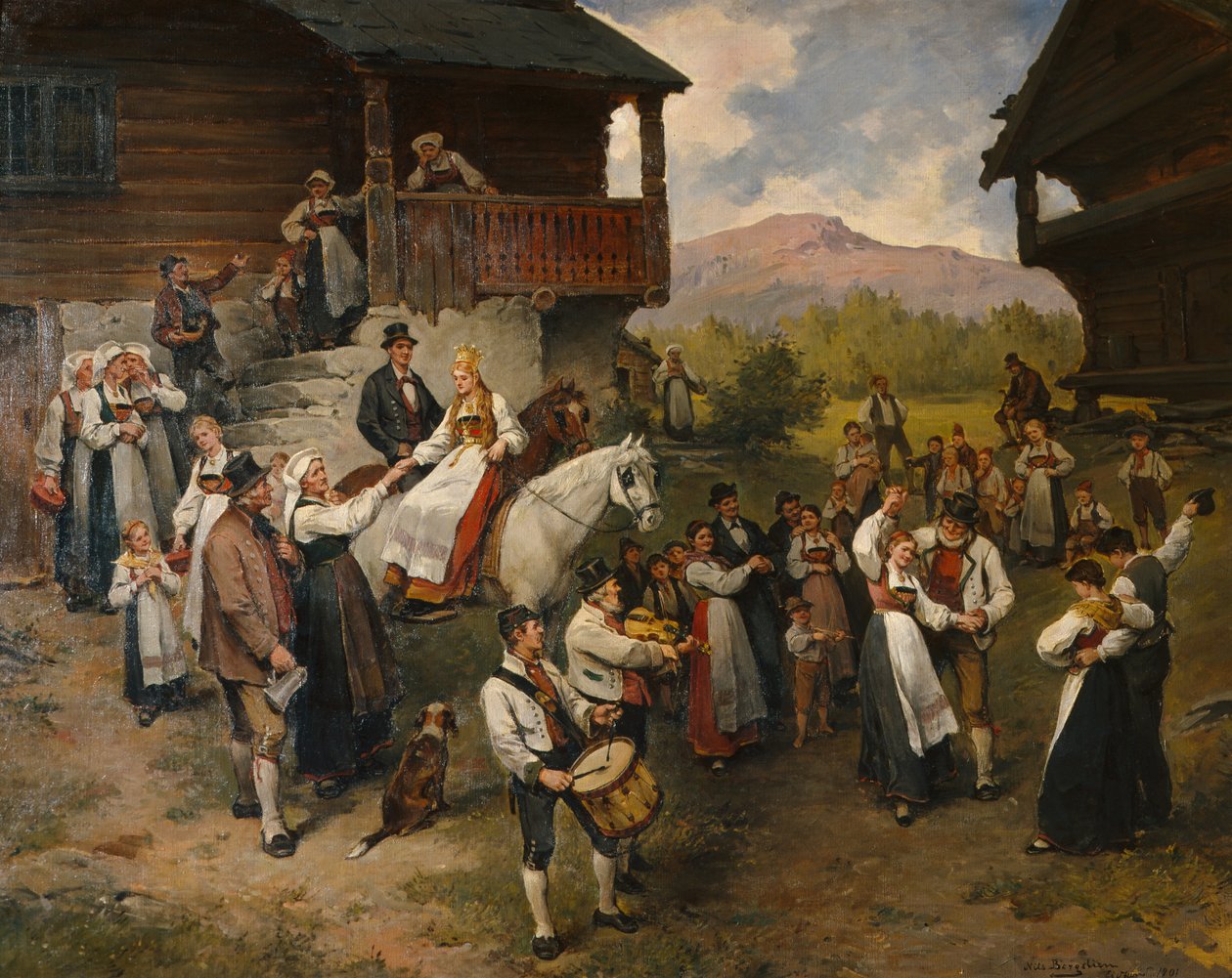 Farmářská svatba v Eidsfjordu od Nils Bergslien