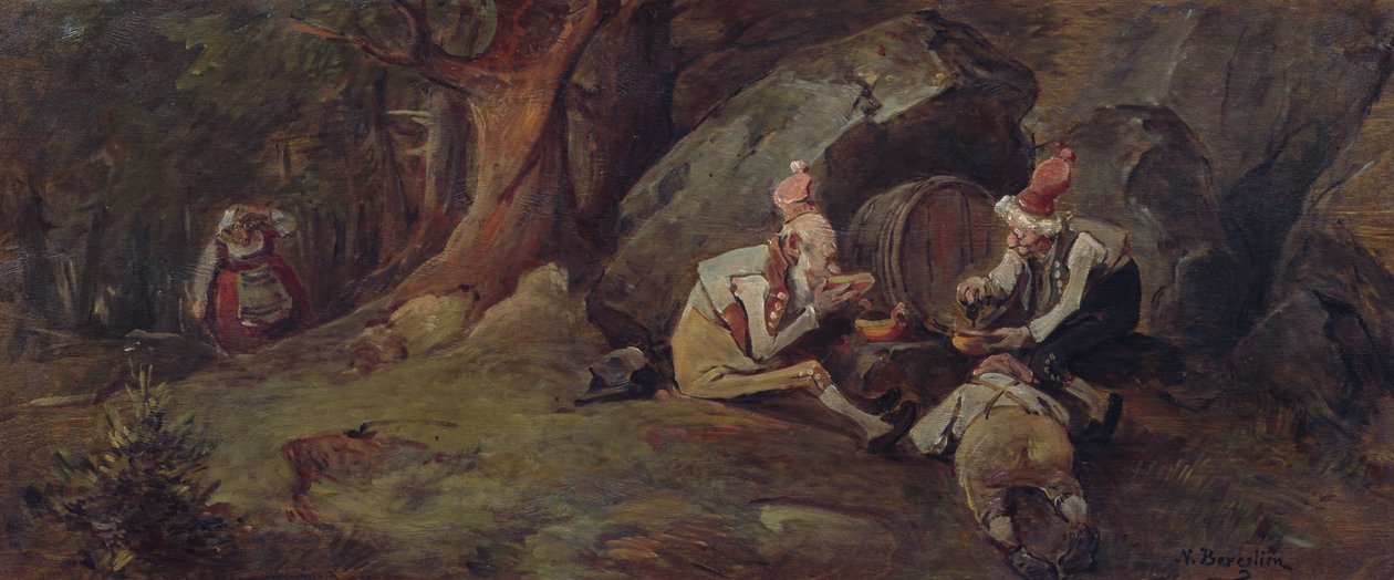 Pixies pijí pivo (olej na plátně) od Nils Bergslien