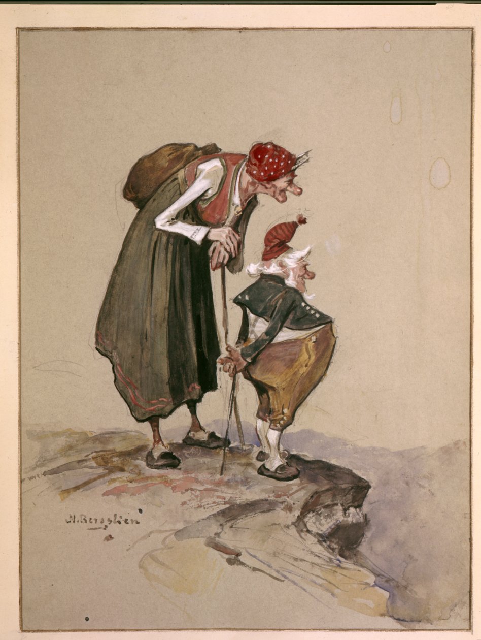 Pohled (akvarel na papíře) od Nils Bergslien