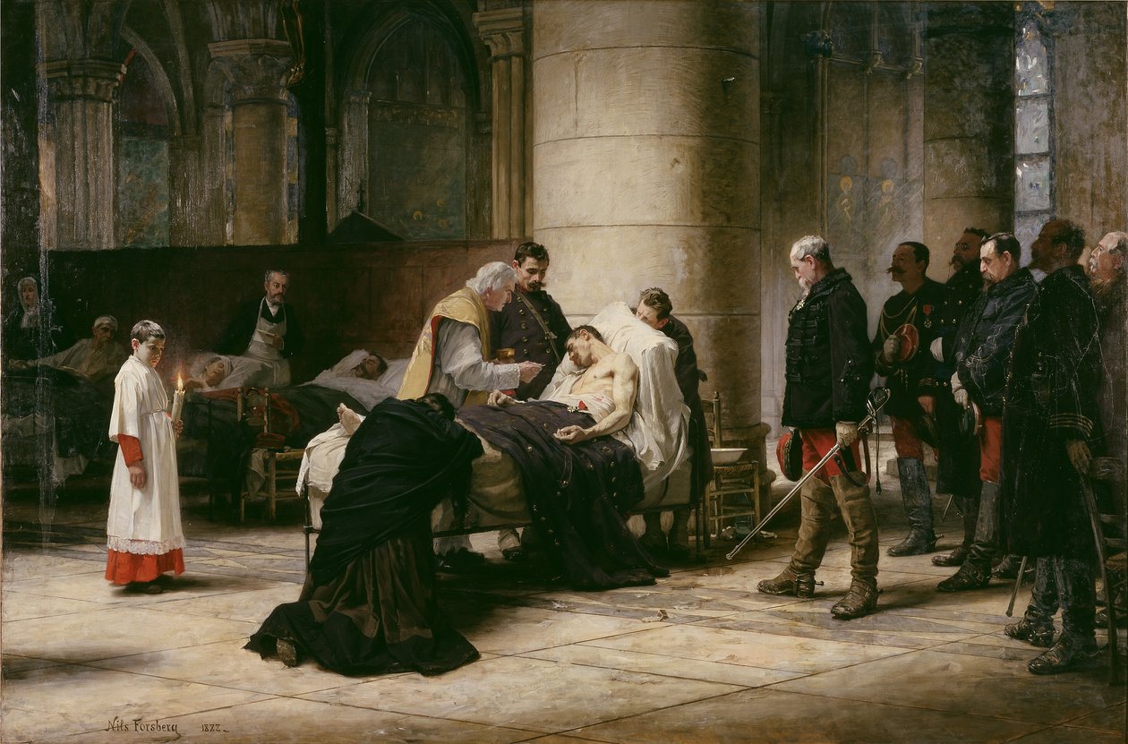 Smrt hrdiny, 1888 od Nils Forsberg the Elder