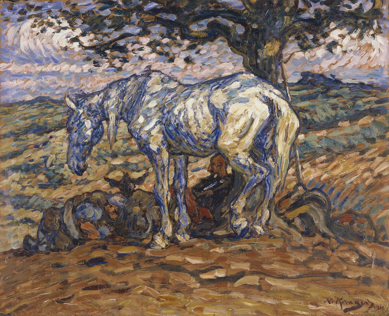 Don Quijoteův kůň Rocinante, 1911 (olej na kartonu) od Nils Kreuger