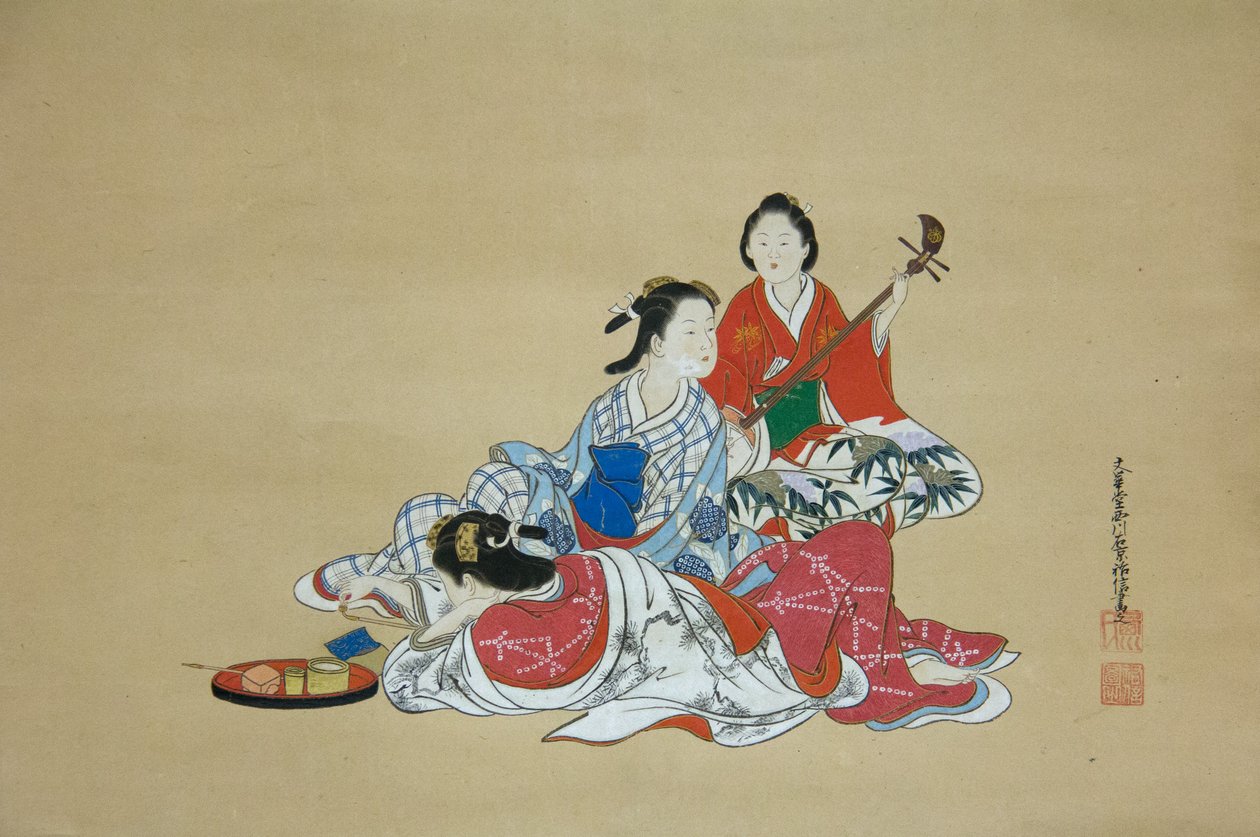 Tři krásky, 18. století. od Nishikawa Sukenobu