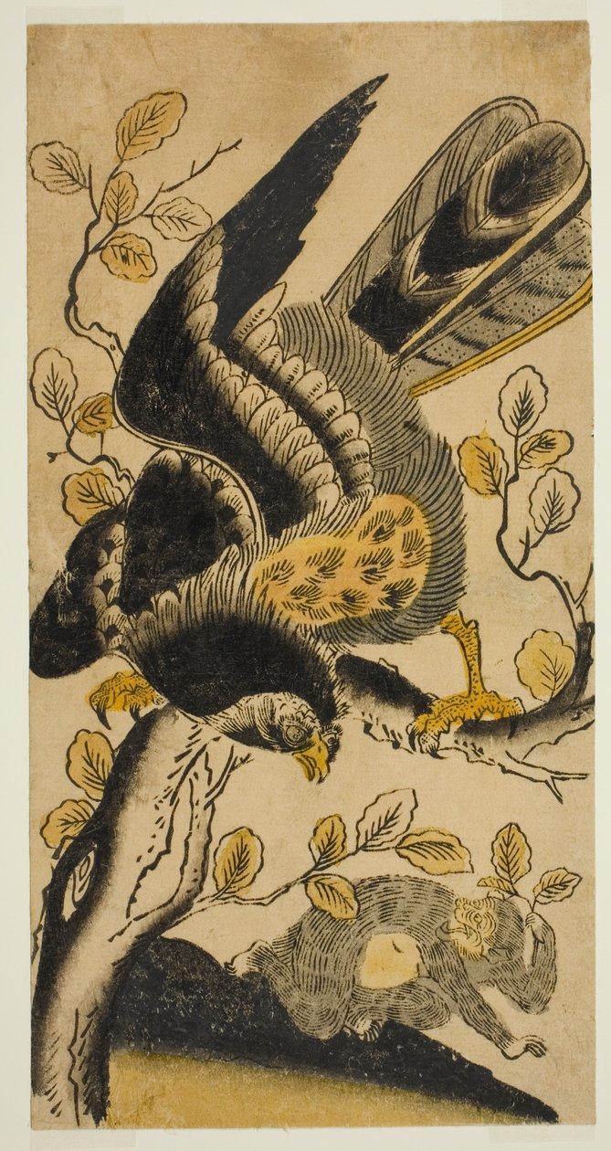 Orel a opice od Nishimura Shigenaga