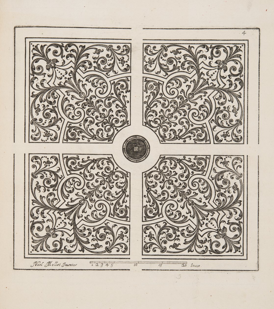 Design for Parterre, od Theater des Plans et Jardinages, pub.1652 od Noel Mollet