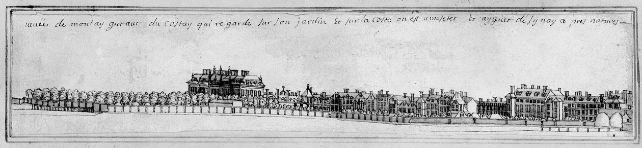 Montagu House, cca 1700 (pero a inkoust) od Noel Gasselin