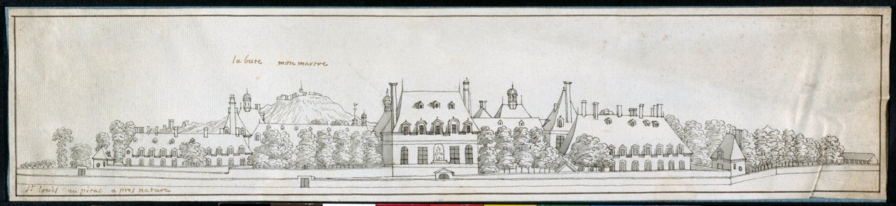 Nemocnice sv. Ludvíka, asi 1677 (pero a tuš na papíře) od Noel Gasselin