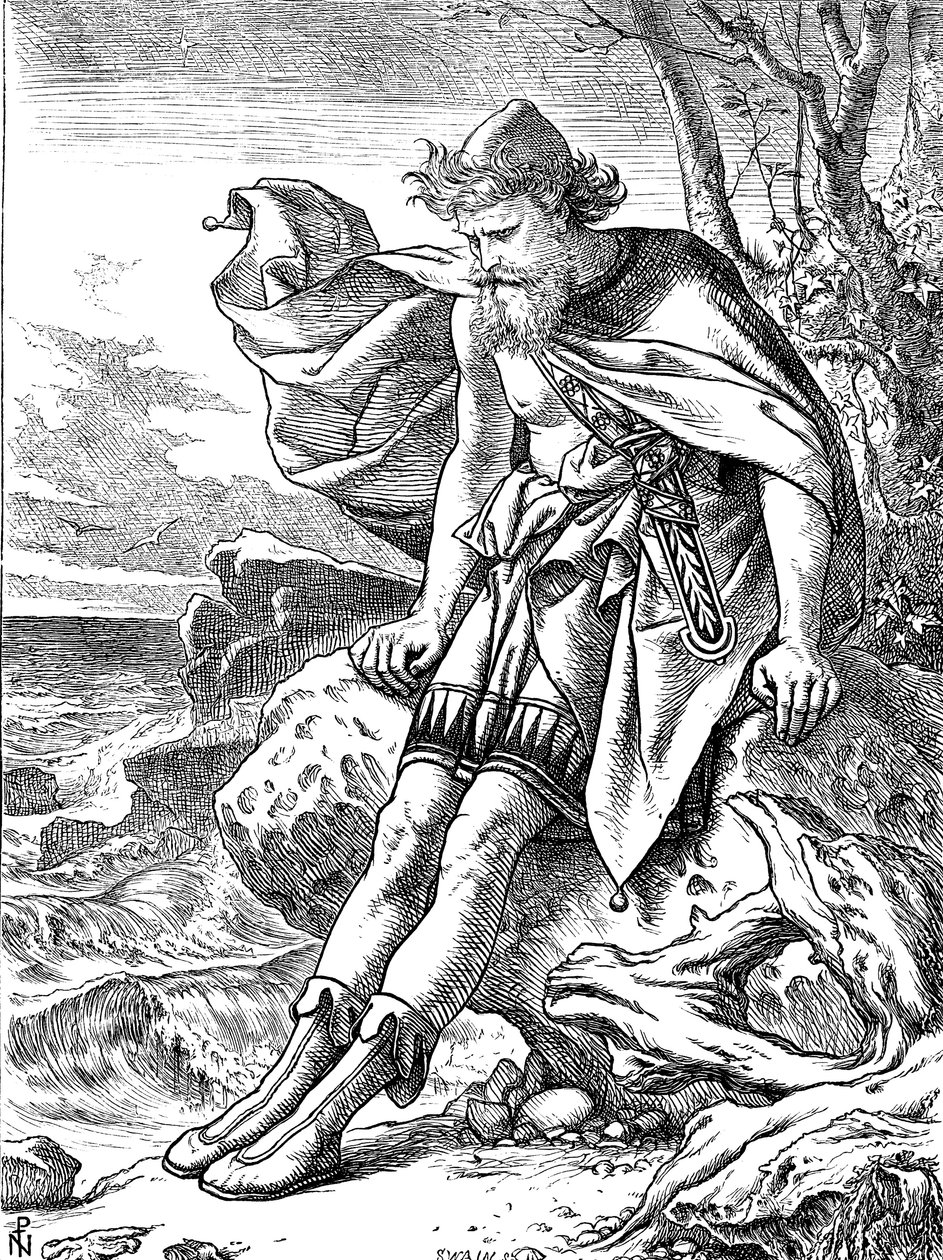 Odysseus na Ogygii, 1864 od Noel Paton