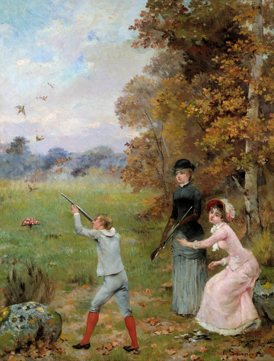 Obraz Malý lovec od Noela Sauniera (1847-1890) Soukromá sbírka z 19. století od Noel Saunier