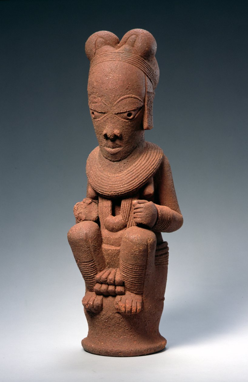 Sedící ženská postava, Nok, Nigérie (terakota) od Nok Culture