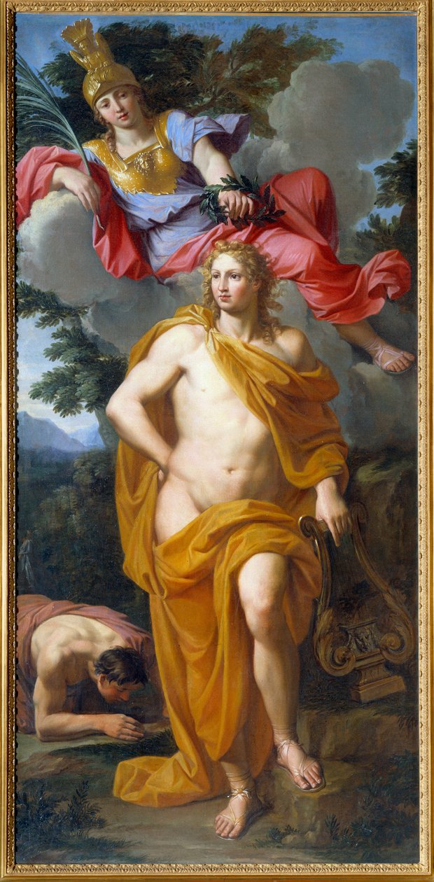 Apollo Crown od Minerve Painting od Noela Coypela (1628-1707) 1668 Sun. 2,14x1,03 m od Noël Coypel
