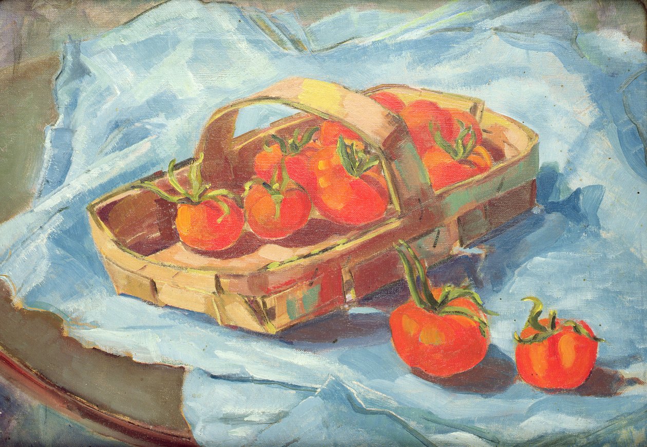 Košík rajčat, cca 1936 (olej na plátně) od Nora Summers