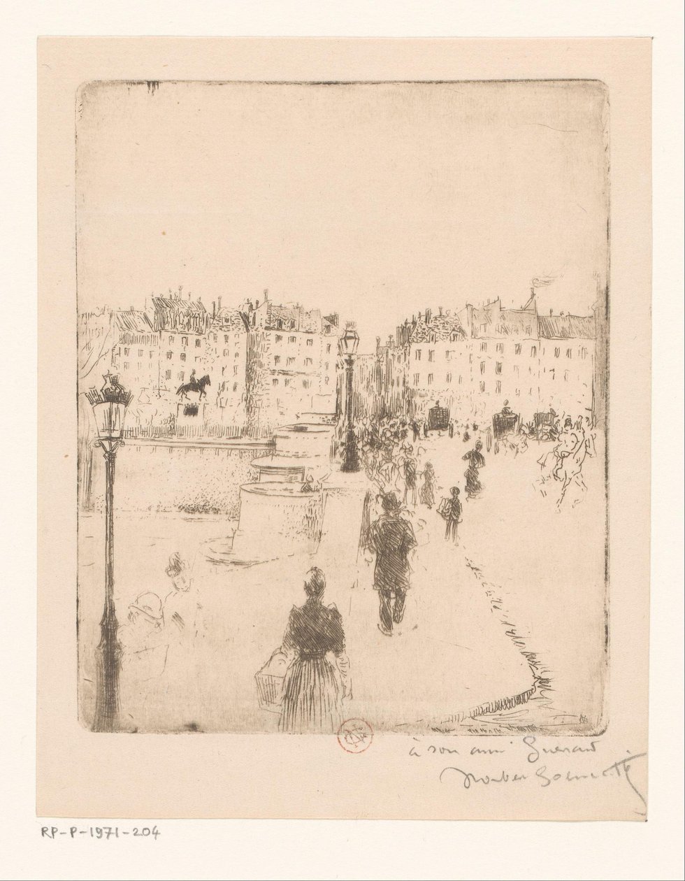 Pohled na Pont Neuf v Paříži od Norbert Goeneutte