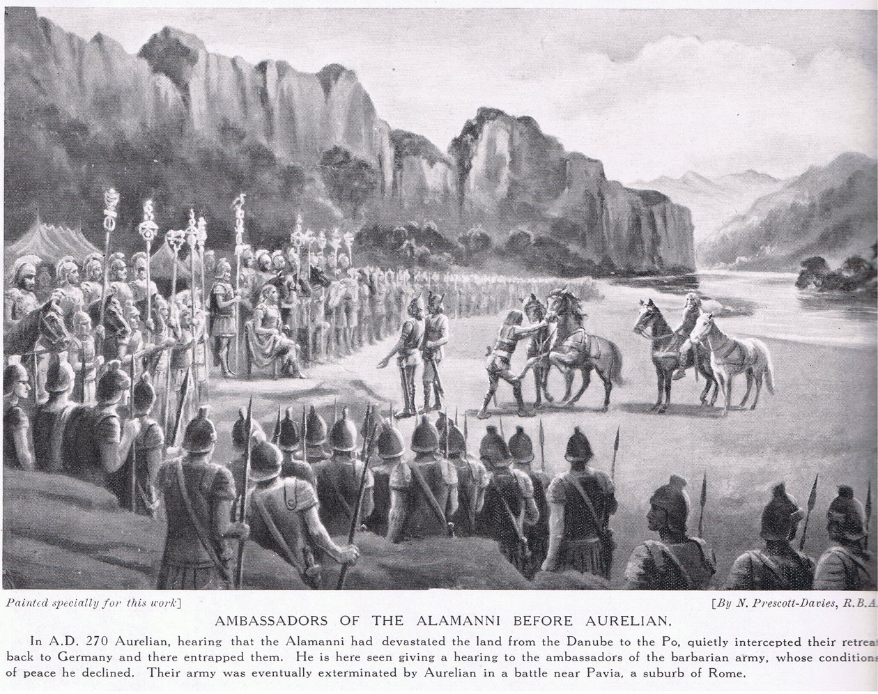 Velvyslanci Alumannů před Aurelianem 270 n. l od Norman Prescott Davies
