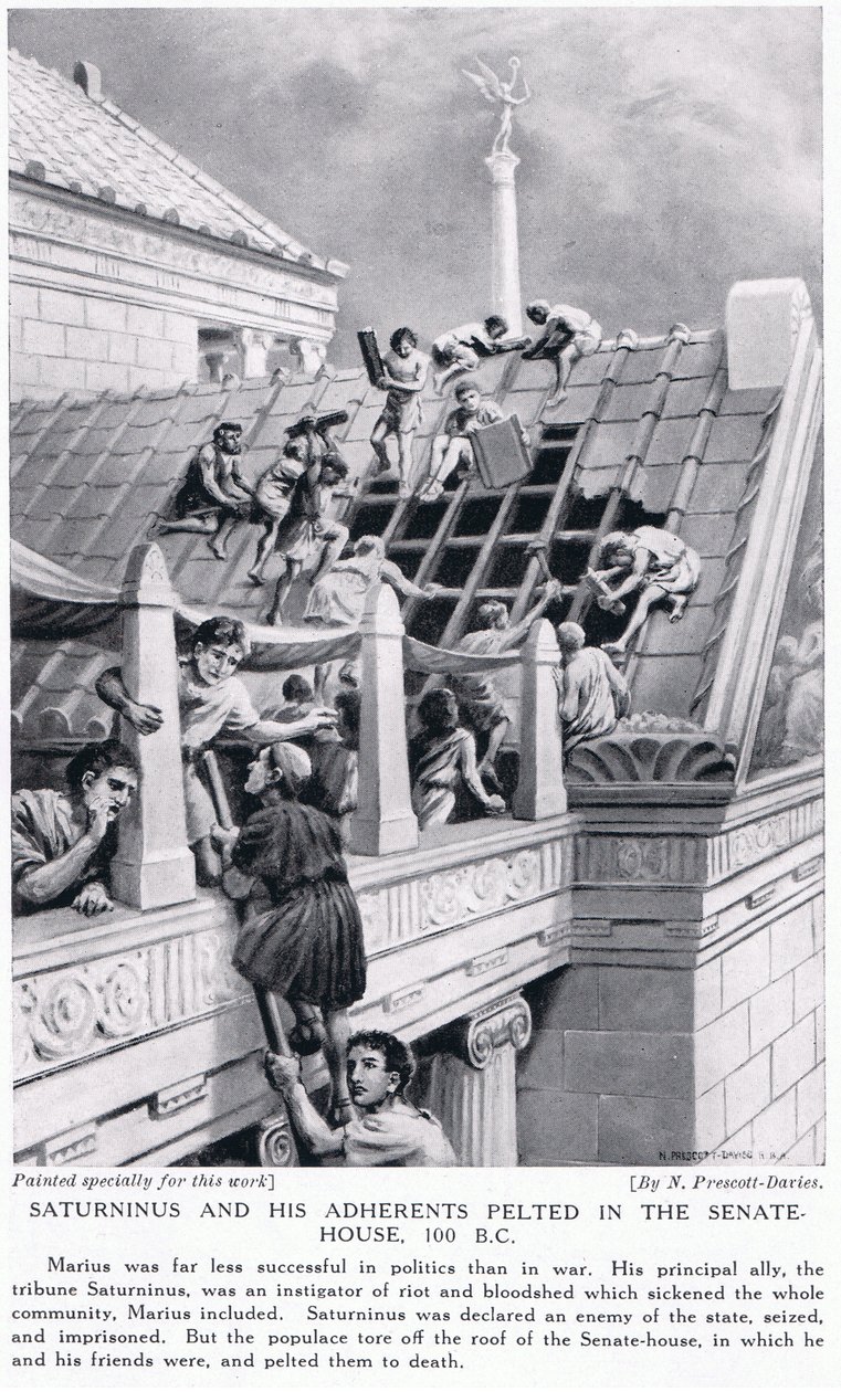 Saturninus a jeho přívrženci v senátě 100 př. n. l. od Norman Prescott Davies