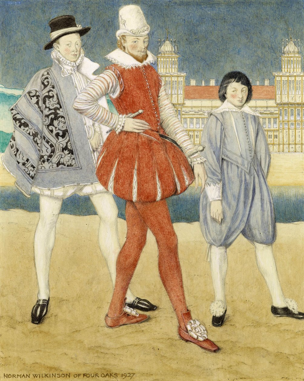 Mercutio a Benvolio -? Romeo a Julie, 1927 (wc na papíře) od Norman Wilkinson