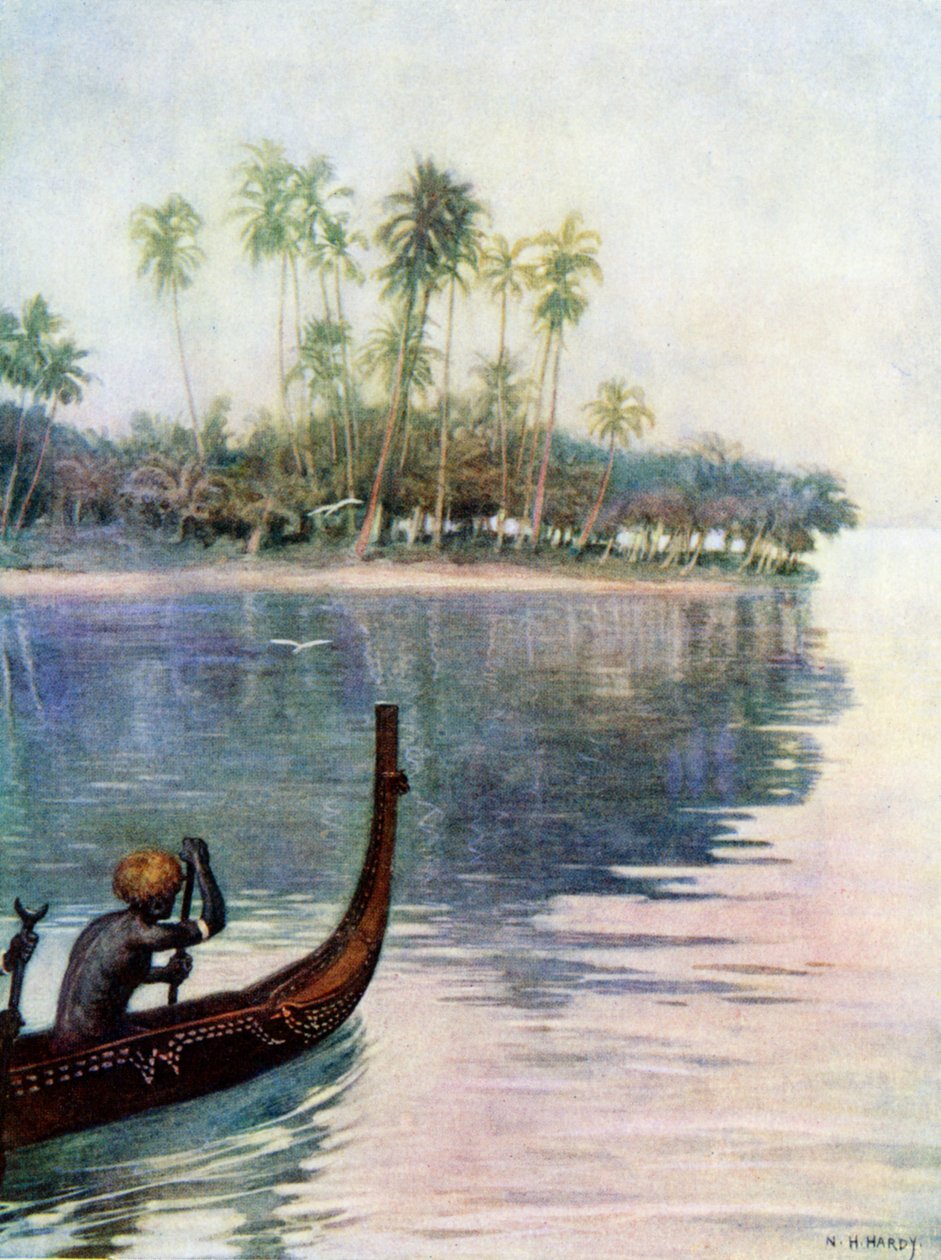 „Jemné pádlování nad stojatými vodami“ na ostrově San Christobal, 1908 od Norman Hardy