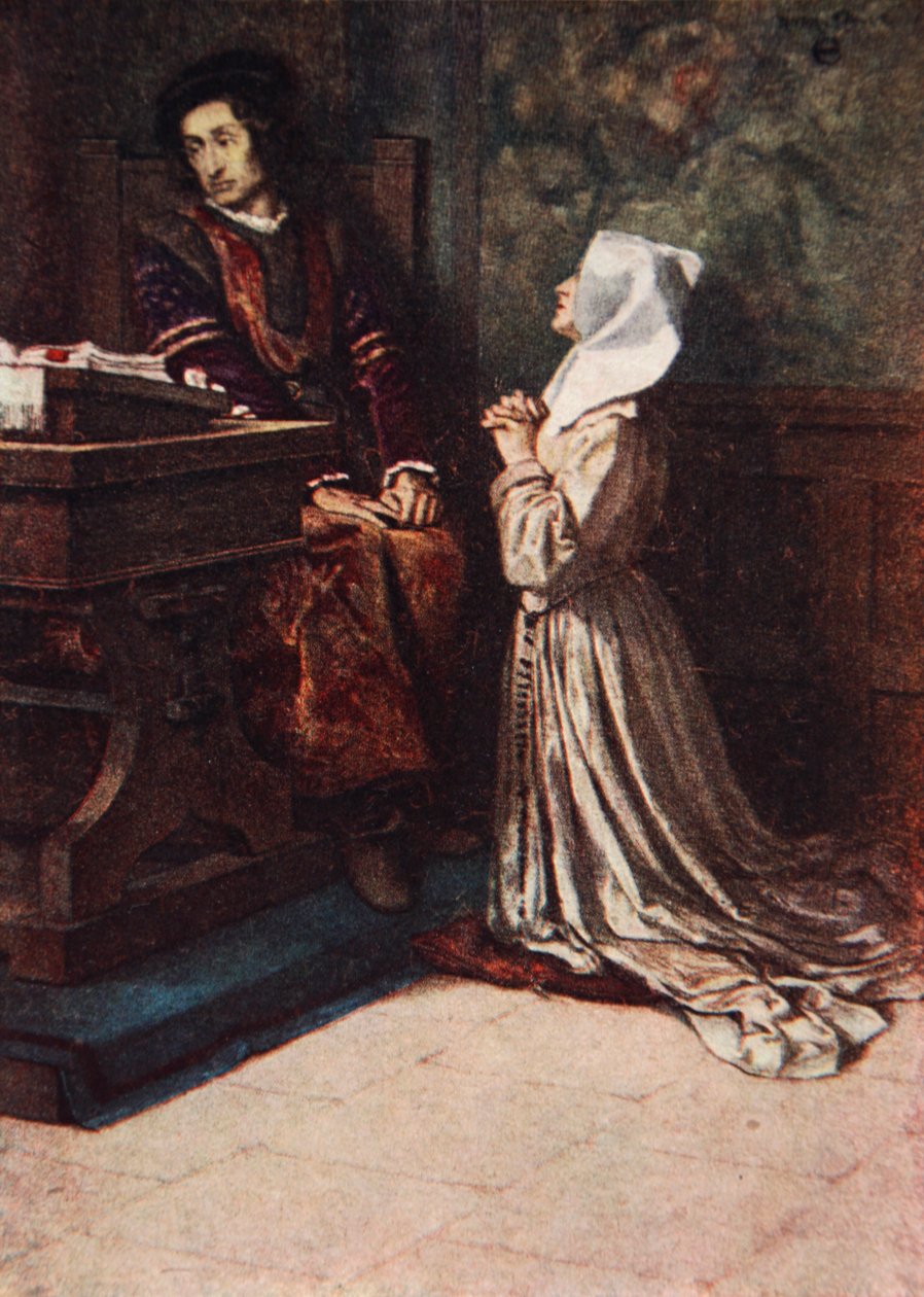Isabelina prosba, Measure for Measure, 2. dějství, scéna 2, ilustrace z „Tales from Shakespeare“ od Charlese a Mary Lambových od Norman Mills (after) Price