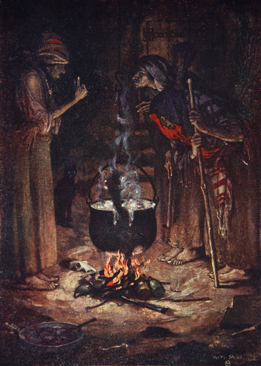 The Weird Sisters, Macbeth, akt IV, scéna 1, ilustrace z 
