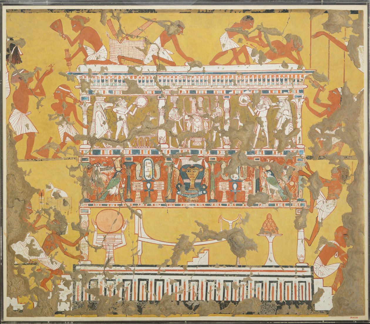 Stavba katafalku, hrobka Ipuy, c. 1279-1213 př.nl (tempera na papíře) od Norman de Garis Davies