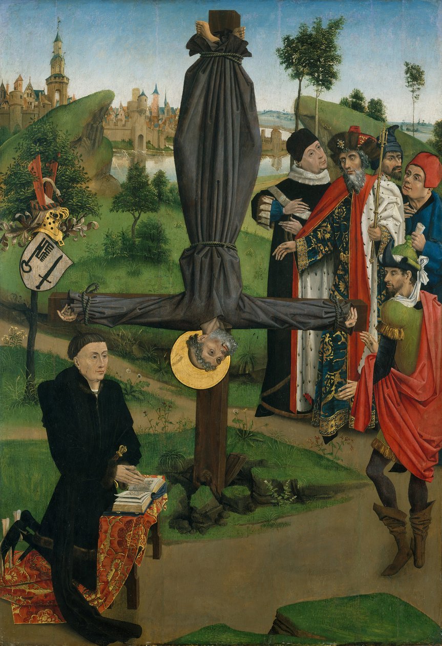 Ukřižování svatého Petra s dárcem, Legenda o svatém Antonínu opatovi s dárcem... od Northern French Painter