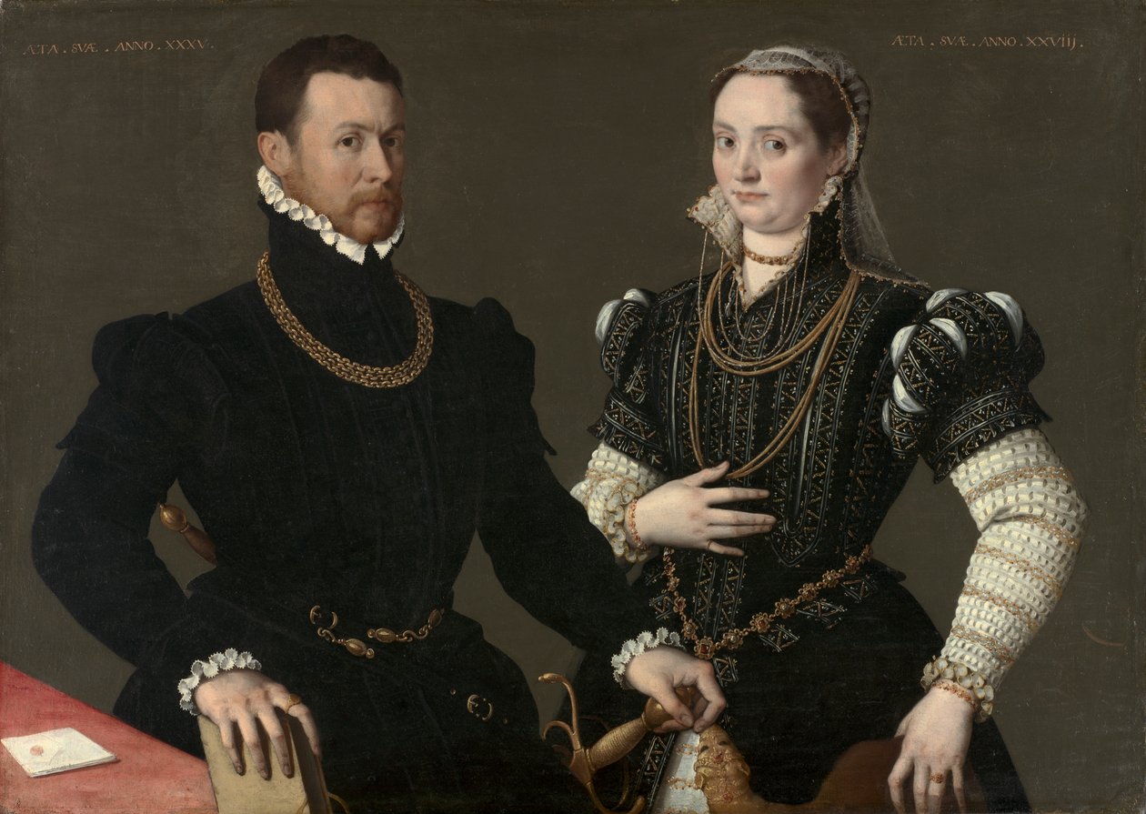 Portrét páru, c. 1580-1588 (olej na plátně) od Northern Italian School