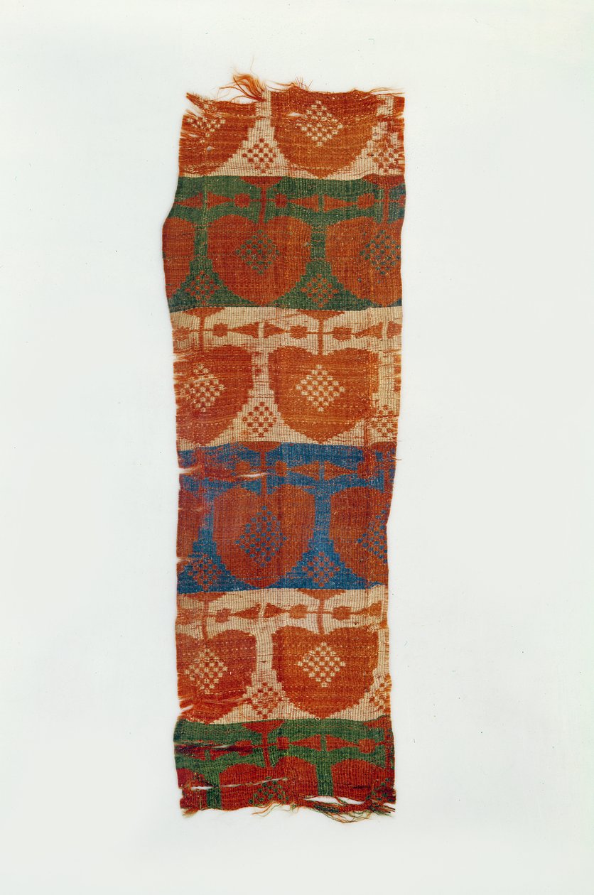 Pás s ozdobnými motivy stylizovaných stromů (hedvábný brokát) od Northern Wei Dynasty Chinese School