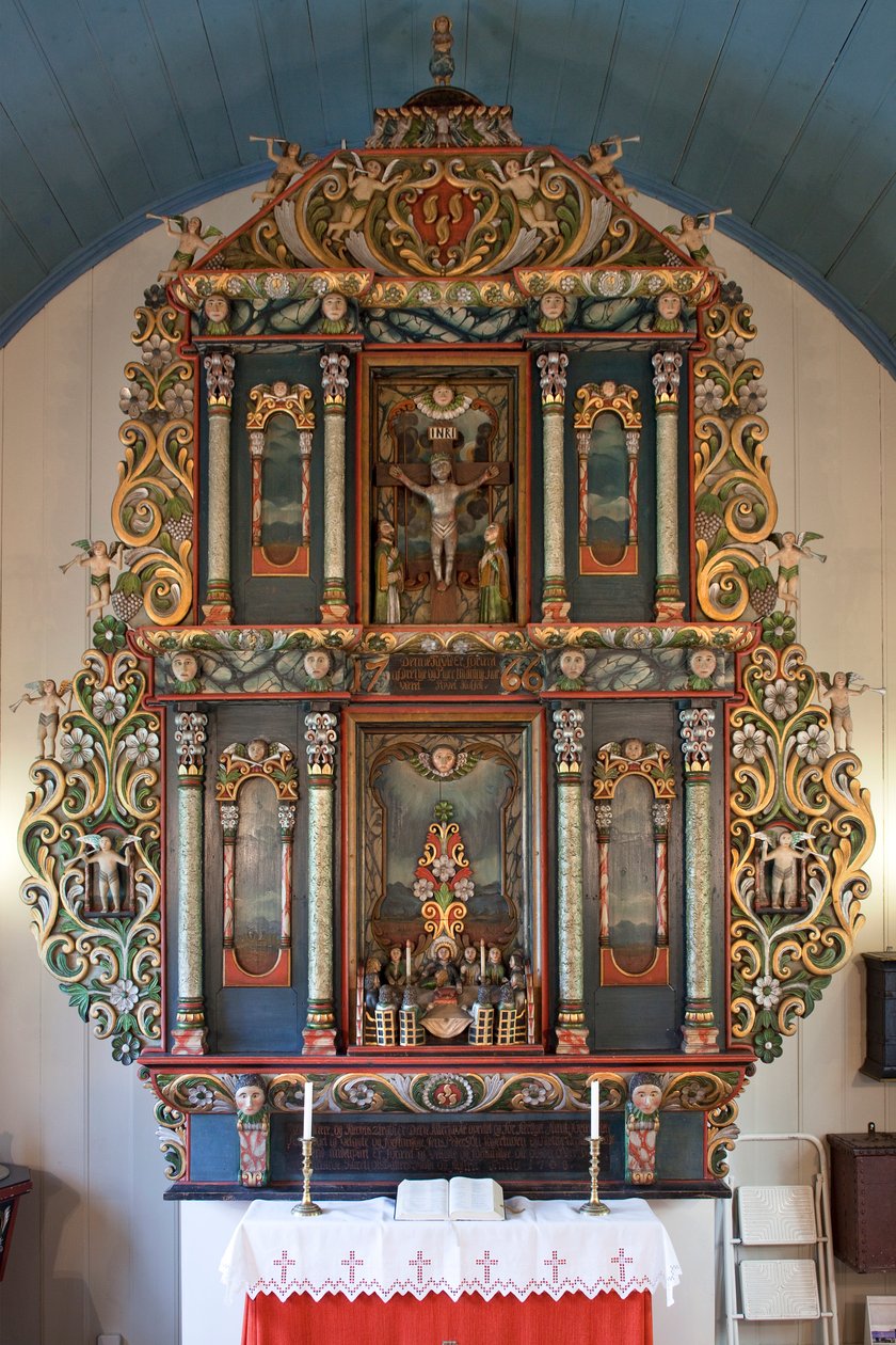 Oltářní obraz, kostel Mo I Rana, 1765 (malované dřevo) od Norwegian School