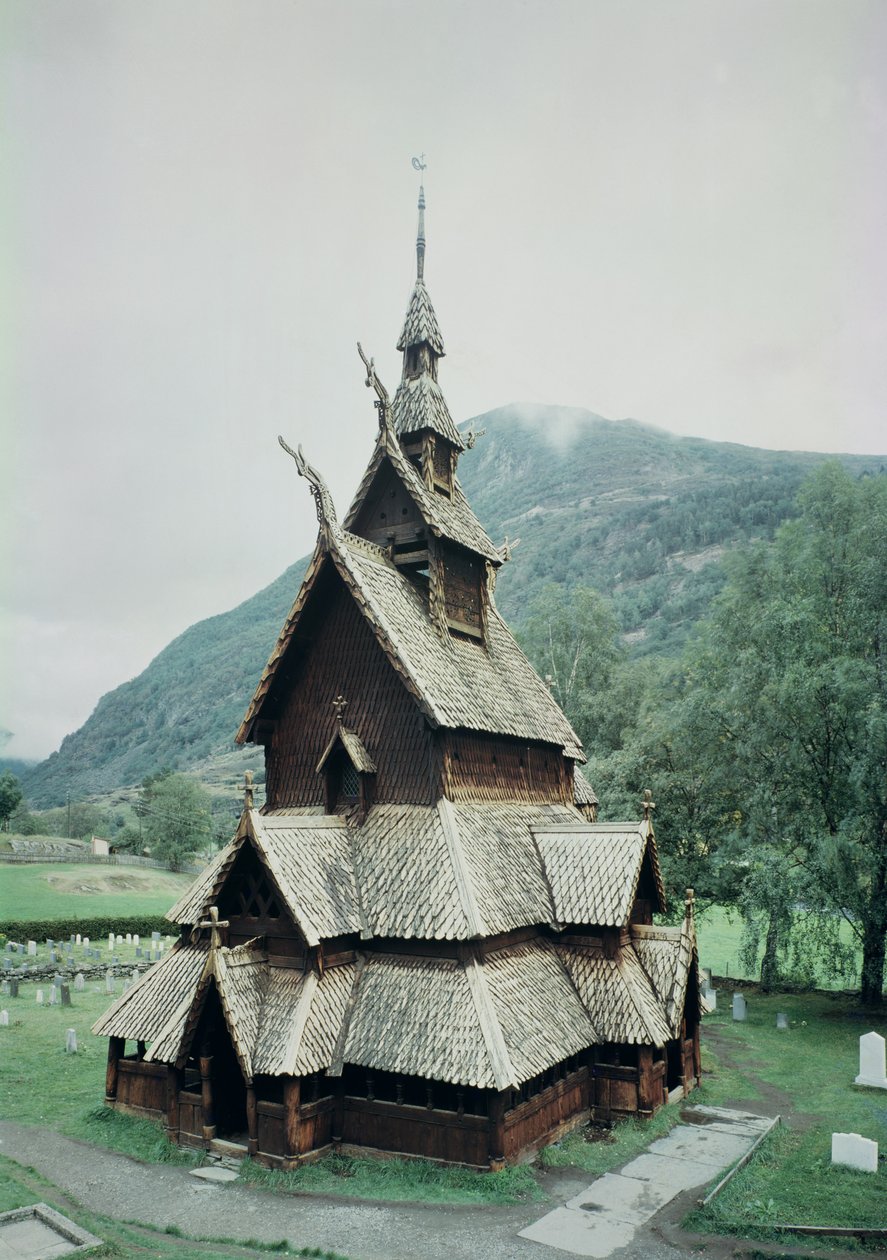 Pohled na kostel v Borgundu, asi 1150 od Norwegian School
