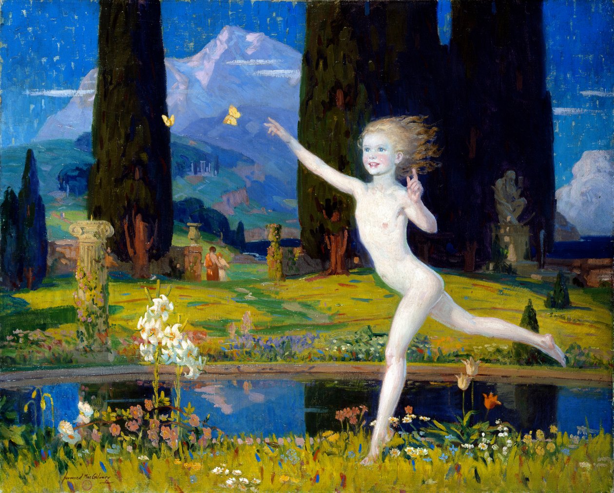 Zahrada dětství, kolem roku 1922 (olej na plátně) od Norwood MacGilvary