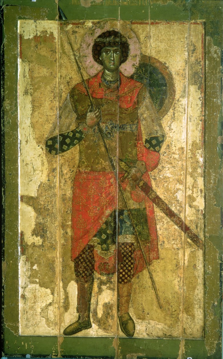 Ikona sv. Jiří, 1130-50 (tempera na panelu) od Novgorod School