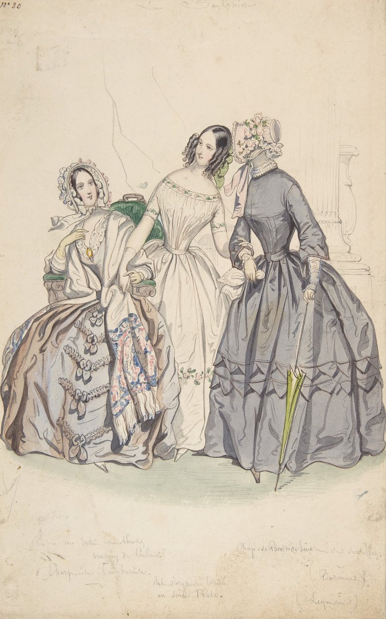 Návrhy kostýmů, 1836-37. od Numa Bassaget