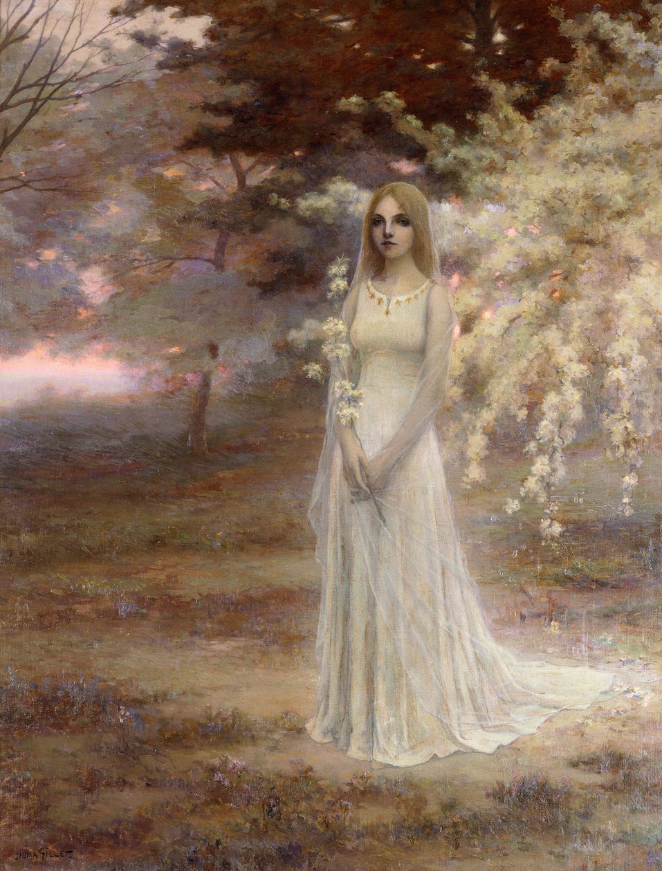 Misty Morning (olej na plátně, rámováno) od Numa Francois Gillet