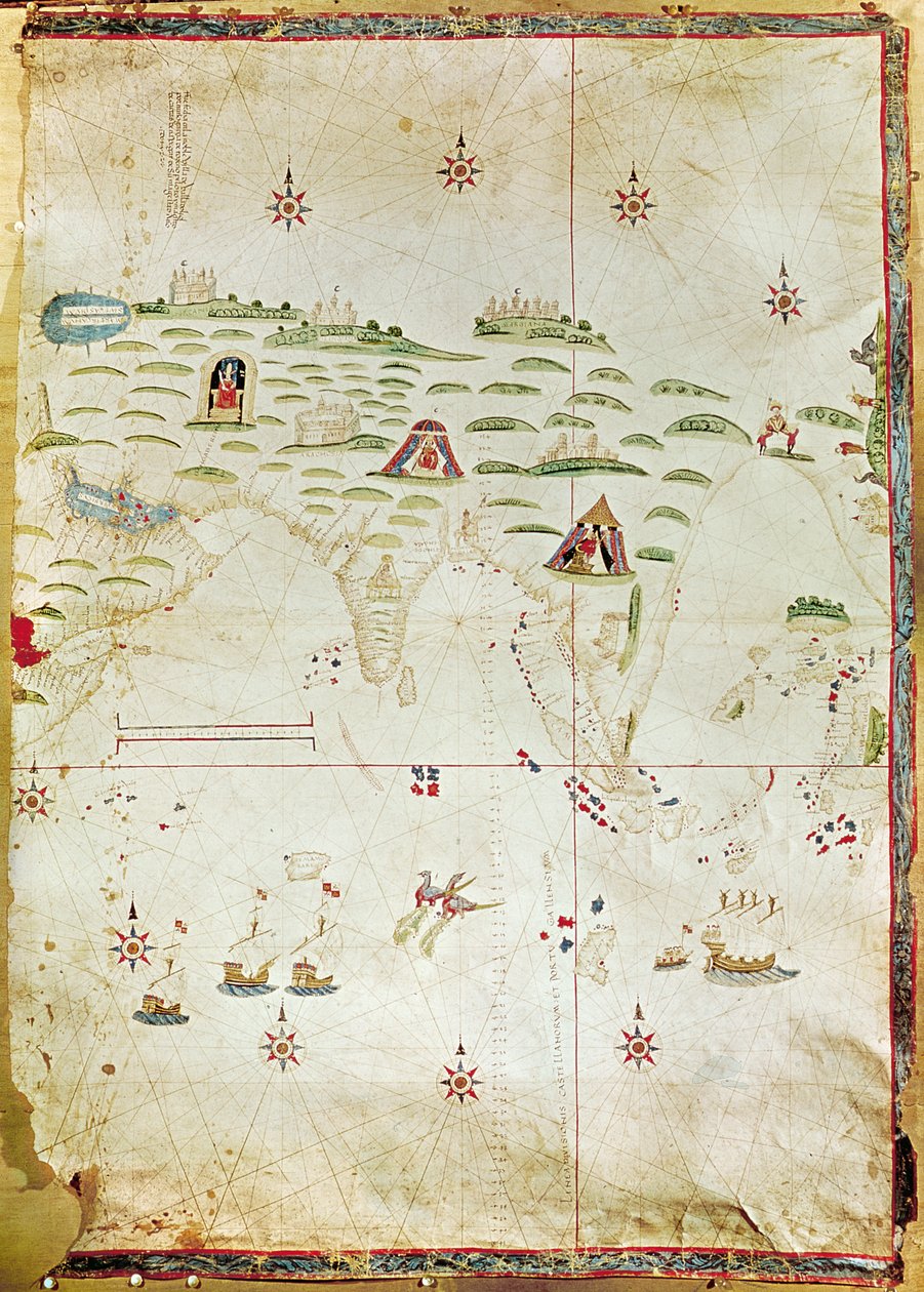 Mapa Moluky, 1522 (rukopis na pergamenu) od Nuno Garcia de Toreno
