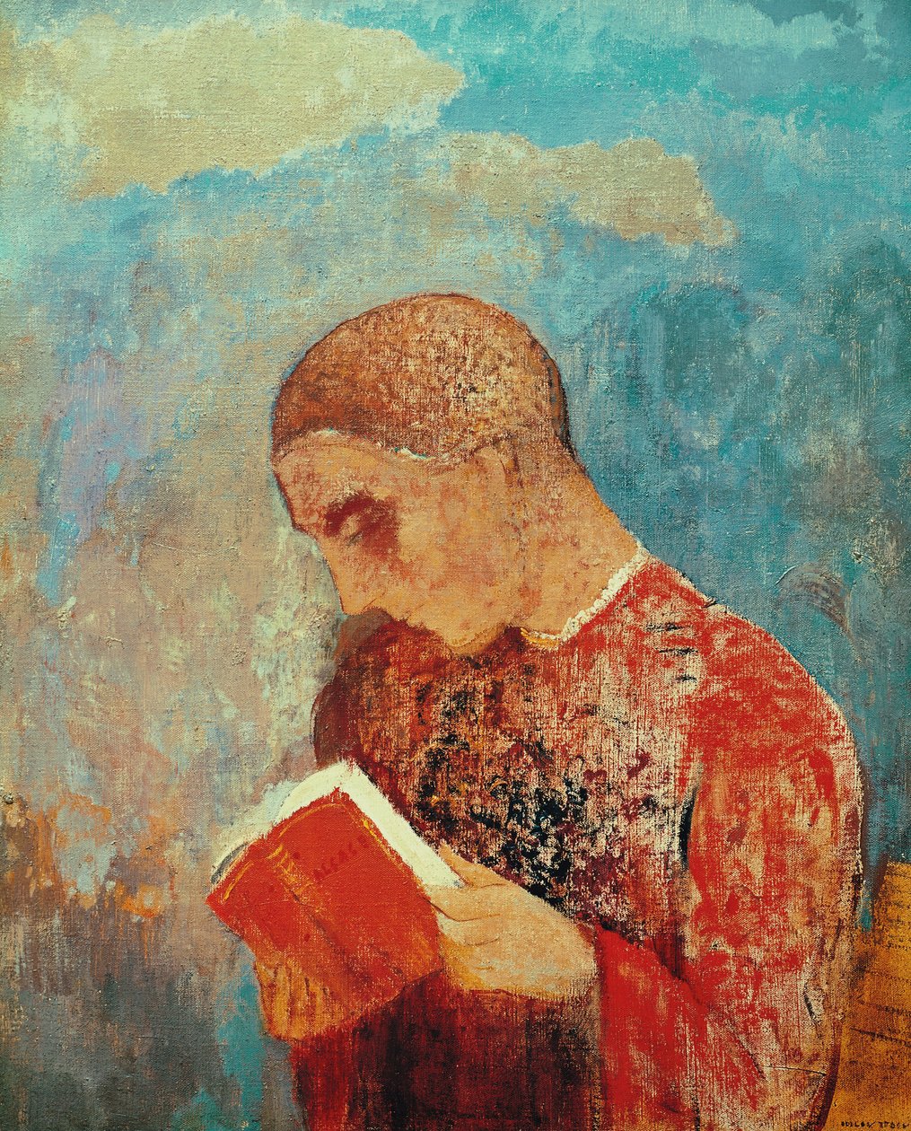 Alsasko nebo, Monk Reading, c.1914 od Odilon Redon