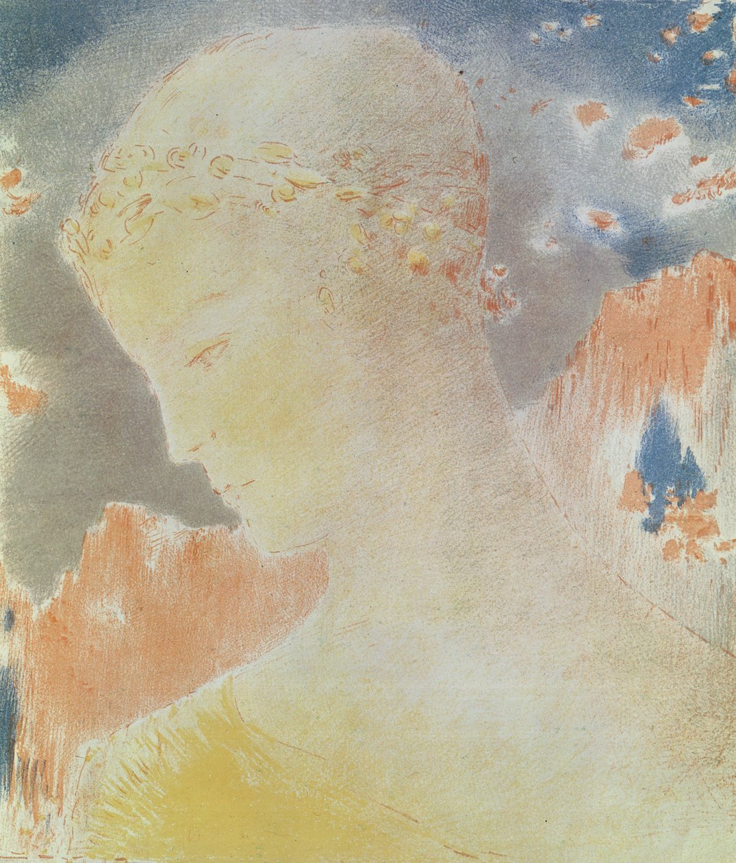 Beatrice, 1897 (litografie na papíře) od Odilon Redon